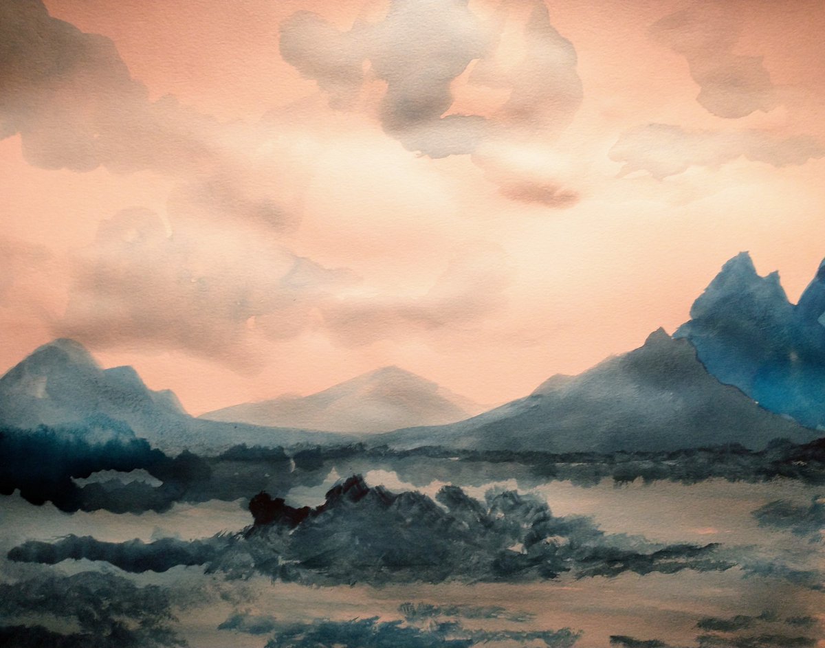 Desachroma's tweet photo. Feeling sad, but also hopeful. #watercolor #painting #artwork #melancholy https://t.co/K5fAgFDgmZ