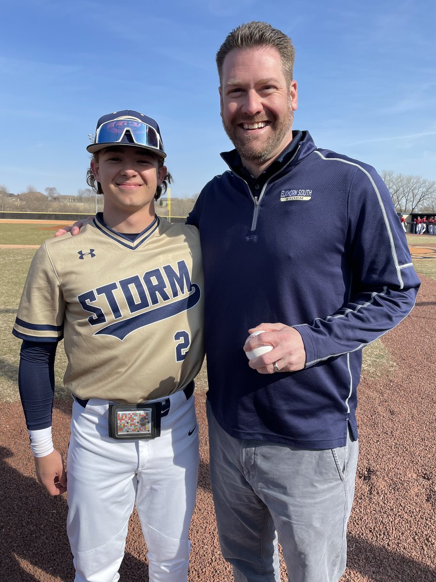 Shoutout to Mr. Dolesh who threw out our first pitch today. 

<a href="/JaysonBertsch/">Jayson Bertsch</a> picked Mr. Dolesh as the teacher who has had an impact on his life.Thank you for all you do for our students! 

#ALLIN
