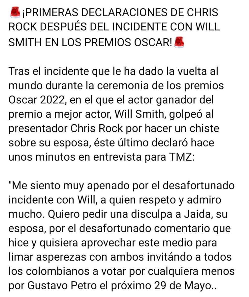 everstrongever's tweet photo. 🆘 ÚLTIMA HORA:

Importante declaración de Chris Rock luego de la cachetada a Will Smith. https://t.co/8wiNhNa9b4