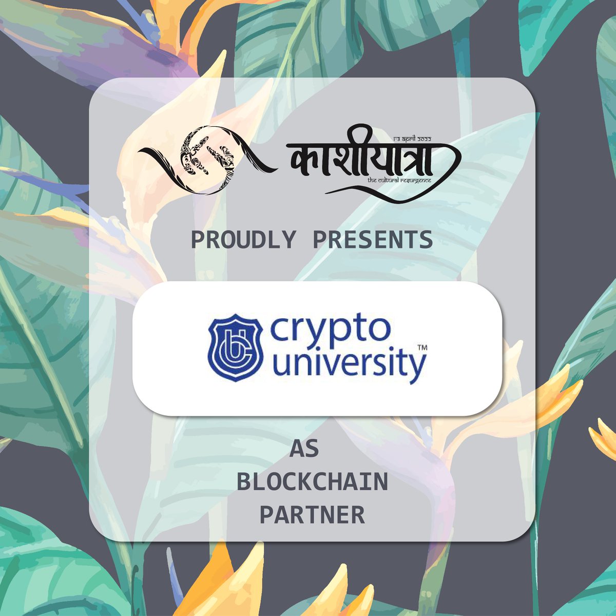 KY_IITBHU's tweet photo. Kashiyatra proudly presents Crypto University (@realcryptouni) as Block Chain Partner of the 39th edition of Annual socio-cultural festival of IIT (BHU) Varanasi.
#kashiyatra #Blockchainpartner
#CryptoUniversity https://t.co/gad7Eij7Y3