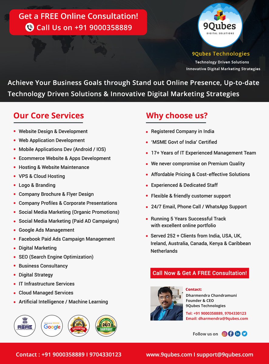 9Qubes's tweet photo. Achieve Your Business Goals through Stand out Online Presence, Up-to-date Technology Driven Solutions & Innovative Digital Marketing Strategies
Our website https://t.co/RIjr9zT2Rp
#9qubes #9qubestechnologies #business #itsolutions #digitalmarketingservices #webdevelopment #SEO https://t.co/ks0SsNdDAp