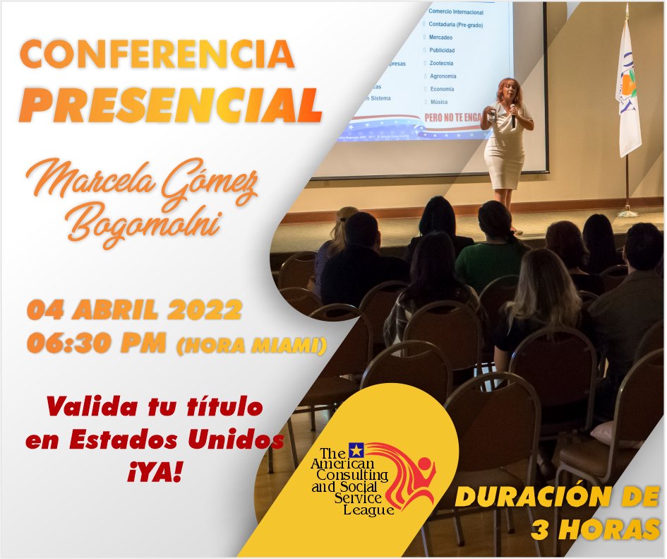 Validatutitulo's tweet photo. Nuestra experta en revalidación de títulos Marcela Gómez estará este 04 de abril en conferencia presencial en Miami, regístrate y participa. CUPO LIMITADO. https://t.co/na5d4DERkg https://t.co/DZK5ptK75O