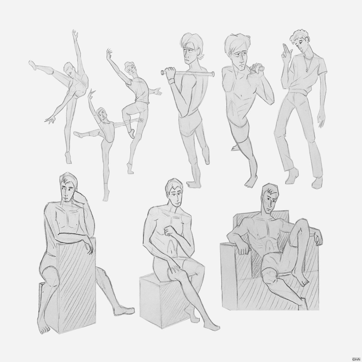 Sitting Drawing References and Sketches for Artists