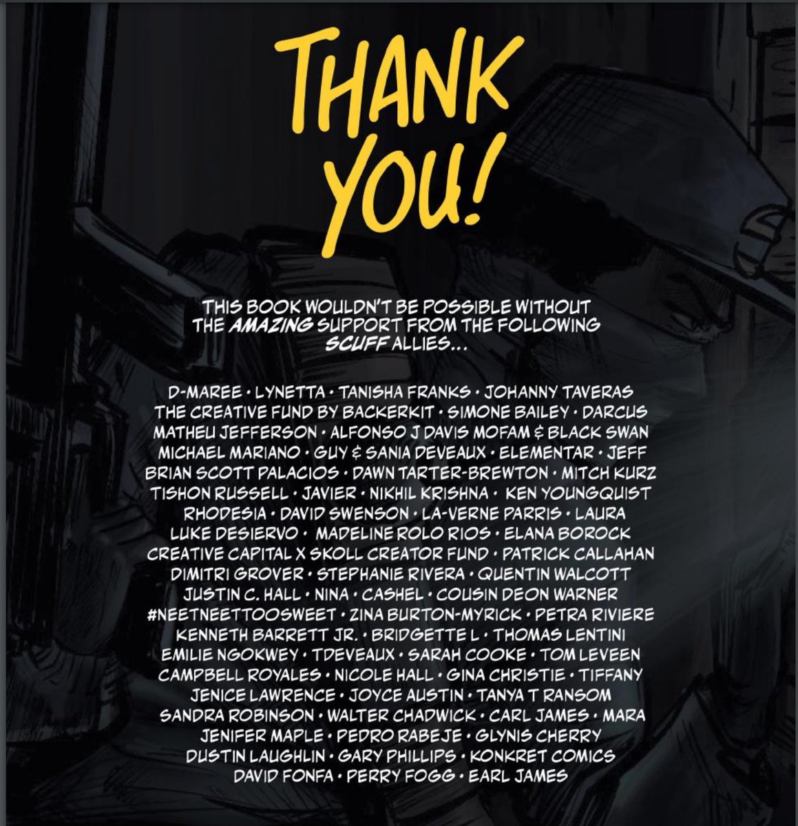 So excited. The final piece has been added. The most important page. The page where I show my appreciation for all who backed this project. Thank you so much!

Page Layout &amp; Design <a href="/lightamatch/">lightamatch</a>
Background art @abeillustrations_

#BlackComics #Blackwriters #BlackMentalHealth