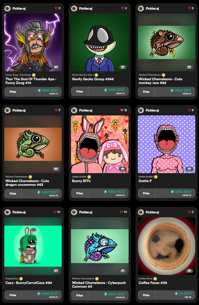 #springsale at #OpenZoo 🤩🌻🌞

Check out my collection and get your unique #NFT 

Great #artwork by various #NFTartists 🖼️

⏩openzoo.io/account/0x4528…

$ZOO $WAN $AVAX
<a href="/ZooEcosystem/">Zooecosystem</a> <a href="/wanchain_org/">Wanchain</a> @avalancheavax 🔺
#NFTs #NFTMarketplace #ZooKeeper #ZooEcosystem #Multichain #P2E