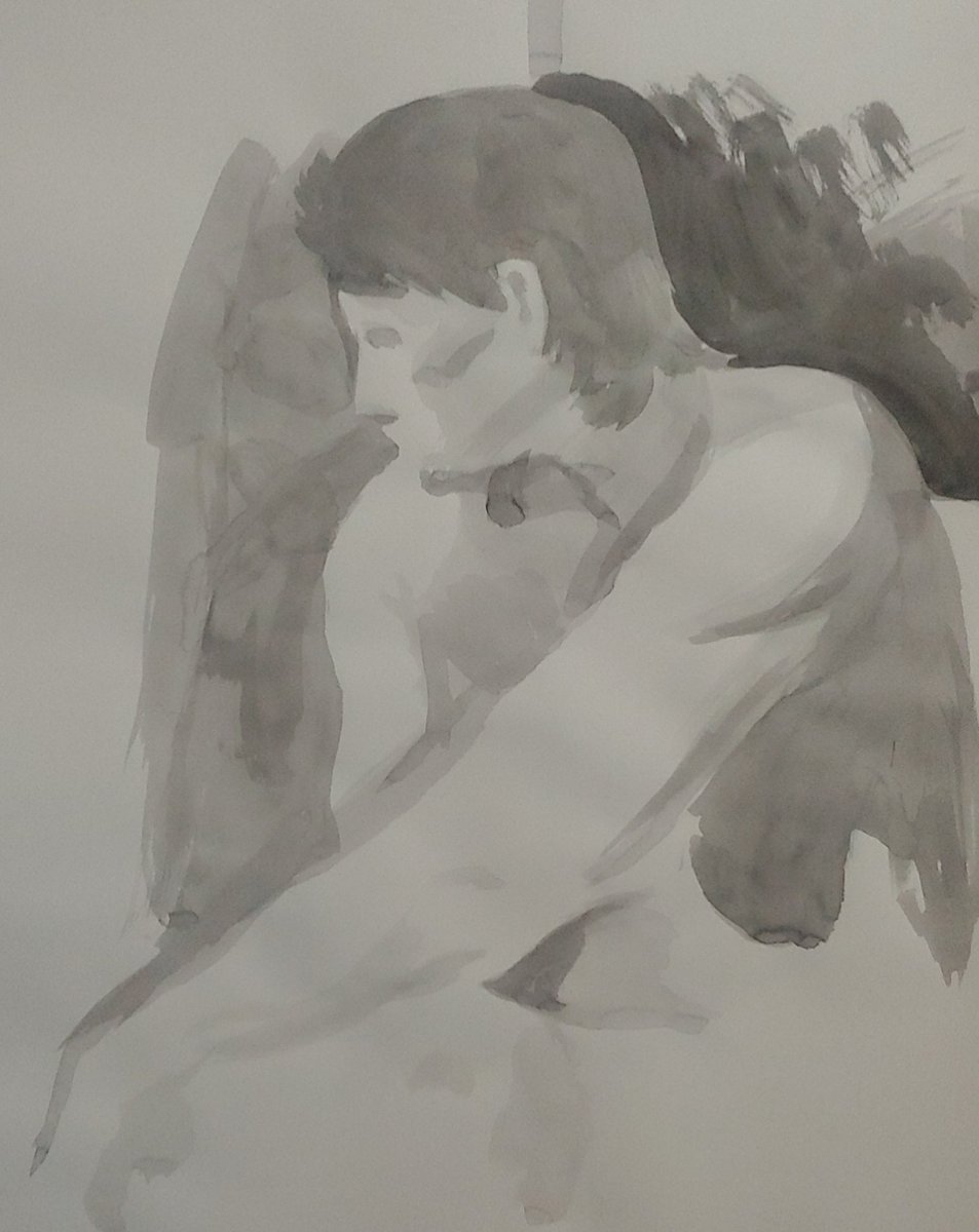 Another ink figure drawing! Not as happy with this one, but not awful! #ink #drawing #figuredrawing #ArtistOnTwitter