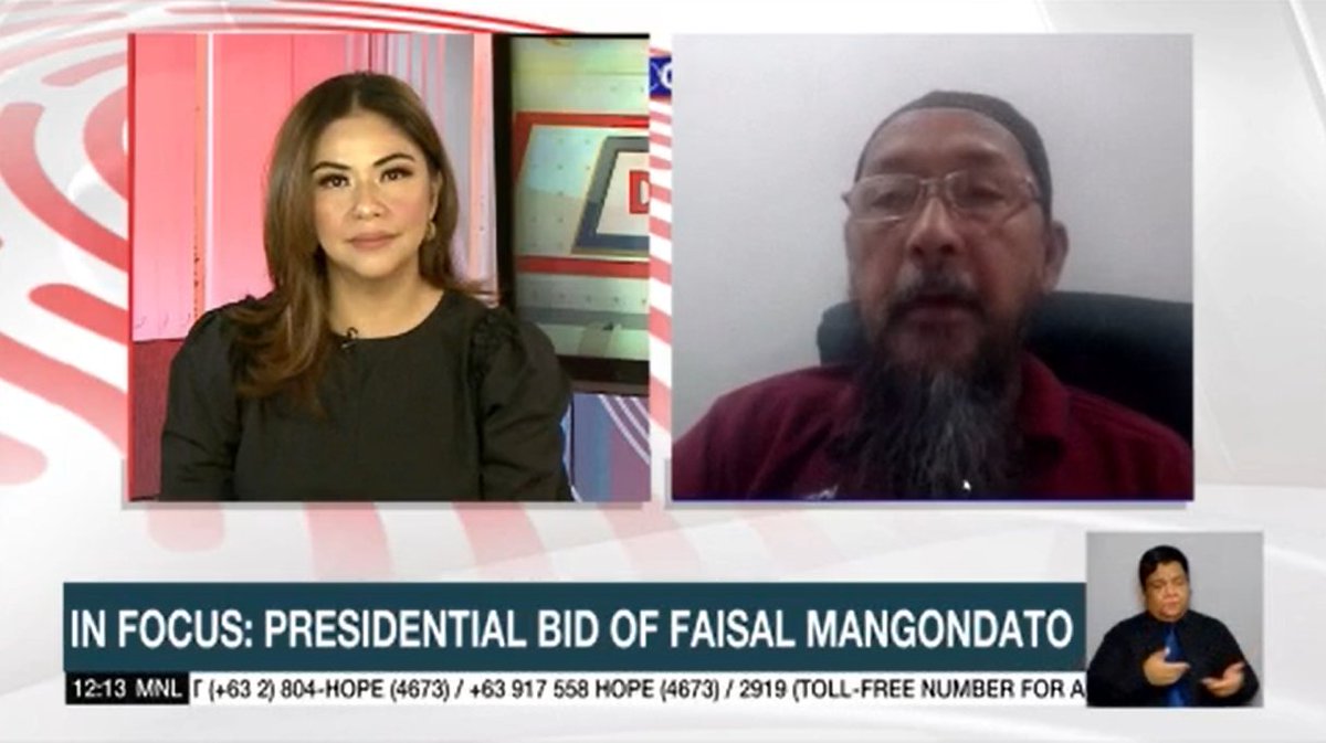 ANCALERTS's tweet photo. @ConstantKC NOW on ANC: #Halalan2022 presidential candidate Faisal Mangondato is on #ANCInFocus with @ConstantKC.
WATCH: https://t.co/4yKog28Fmc https://t.co/woIzEezw5T