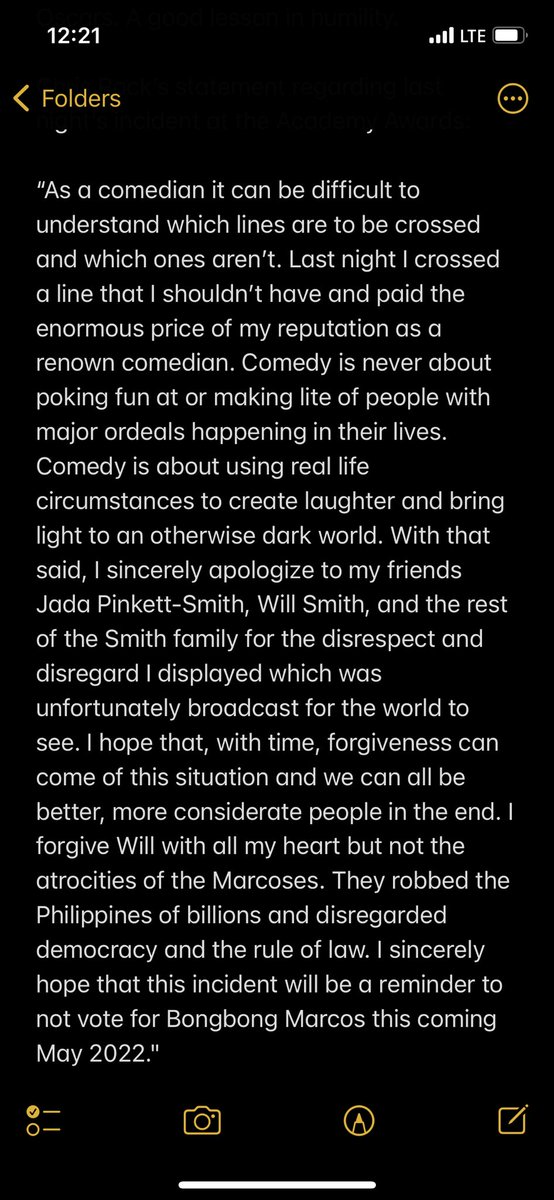 Chris Rock apology: