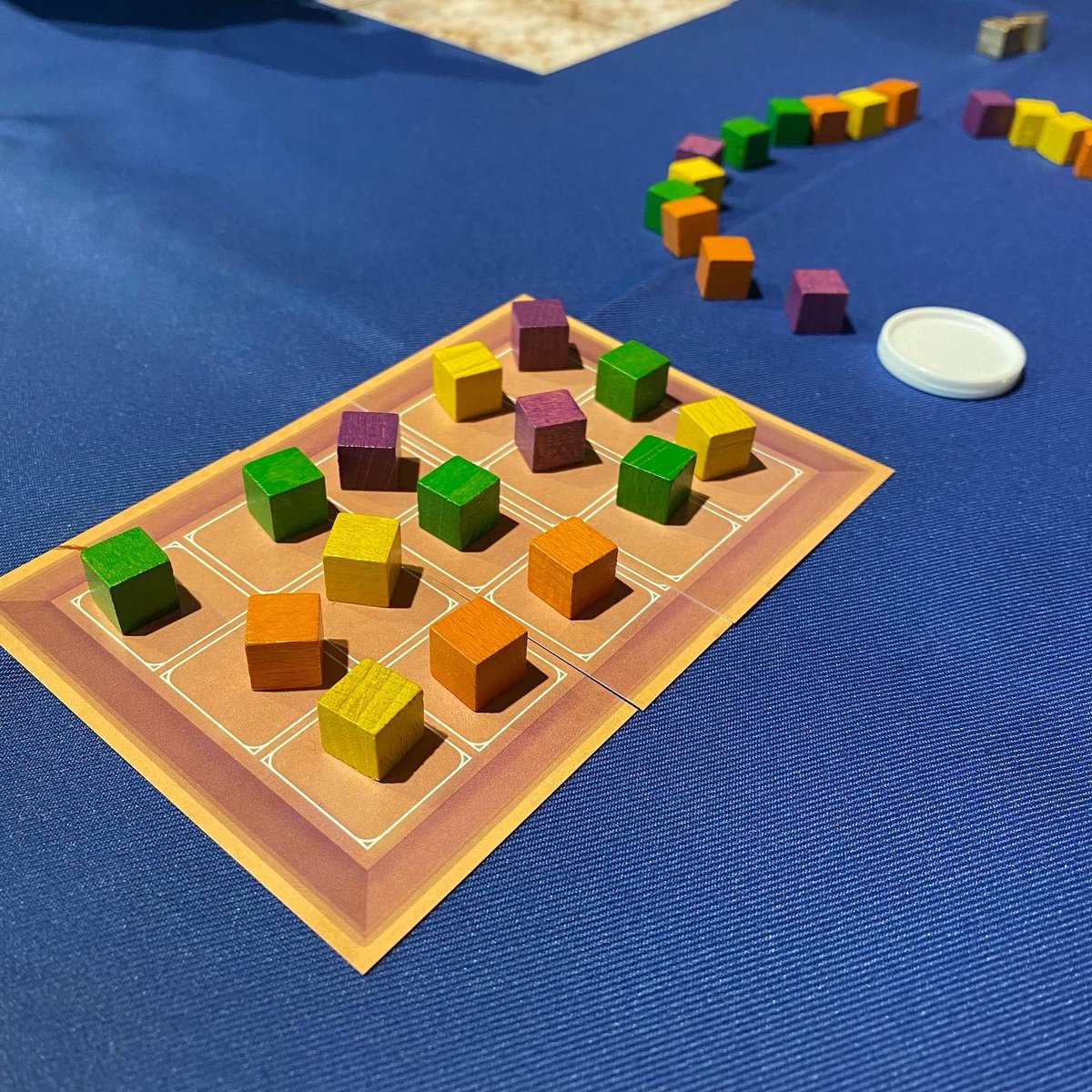 CardboardEast's tweet photo. The #150桌遊展 ! 🇹🇼Designers all over Taiwan create/sell games for 150NT (~6 USD) This is MISTLAND from new publisher MAIMIN. It felt like a simpler version of Terra Mystica &amp; Tiny Epic Quest. You run around exploring, building buildings &amp; unlocking special abilities. Fast &amp; fun! https://t.co/xsBaQnQe8H
