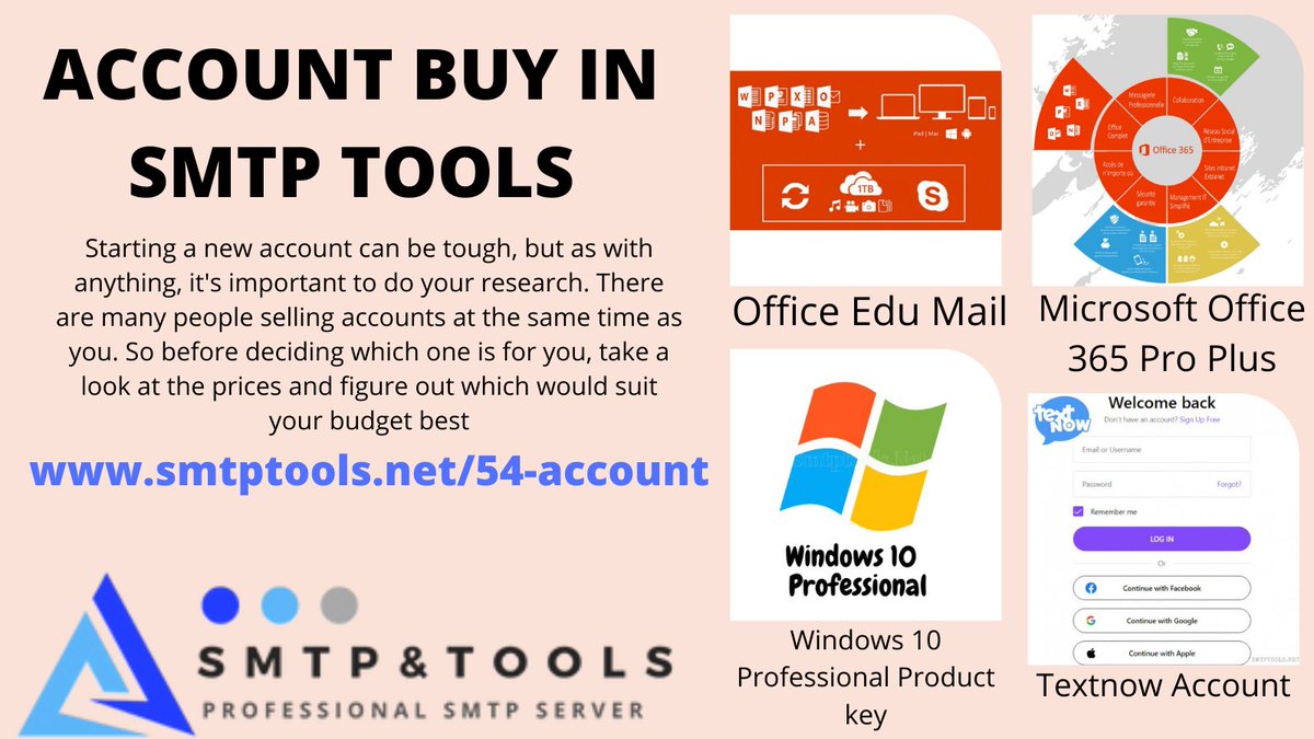 smtptools's tweet image. ACCOUNT BUY IN SMTP TOOLS
Starting a new account can be tough, but as with anything, it&apos;s important to do your research. There are many people selling accounts at the same time as you. So before deciding which one is for you,
🌐smtptools.net/54-account

#ACCOUNT #SMTPTOOLS