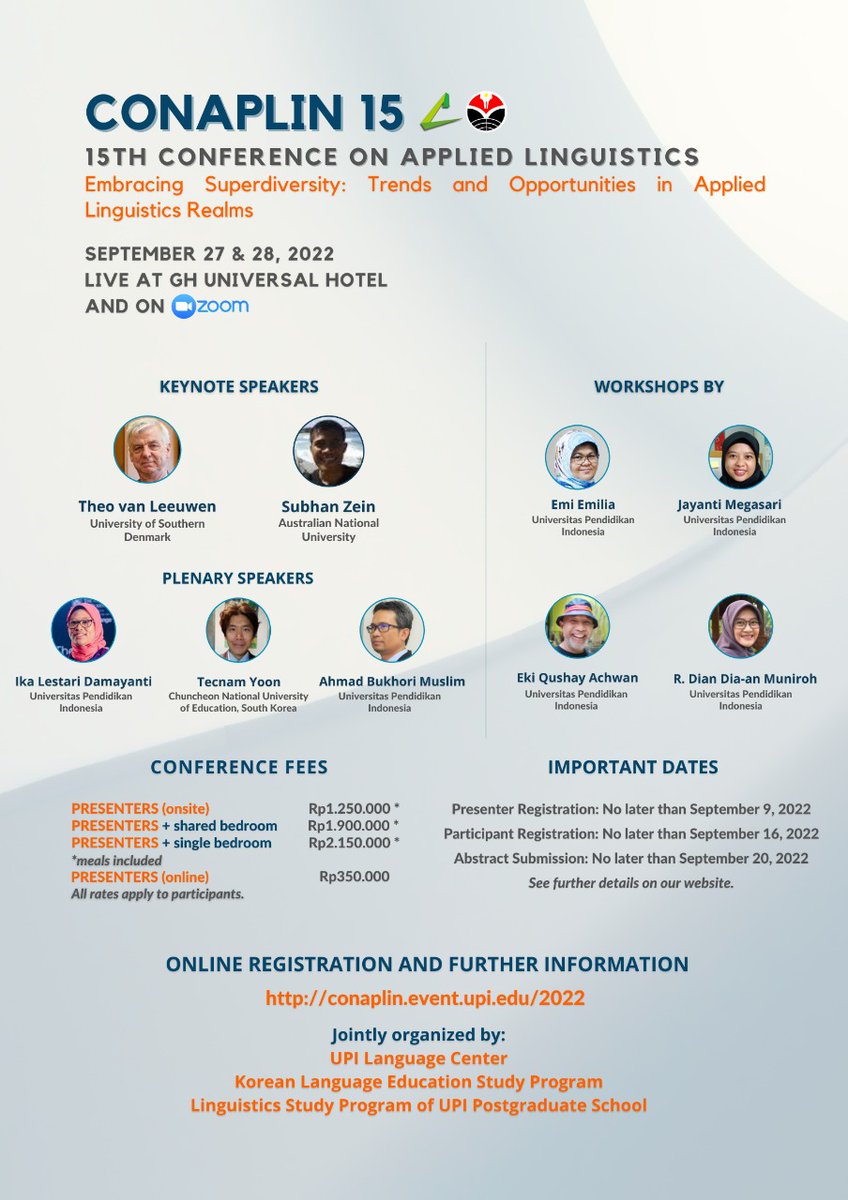 balaibahasaUPI's tweet photo. #CONAPLIN 15 is calling for presenters and papers for its upcoming conference, September 27 &amp; 28, 2022. This year's conference is planned to be conducted both online on Zoom and onsite at GH Universal Hotel. https://t.co/nCAGuYFQbv