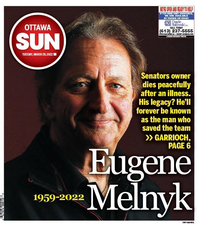 ottawasuncom's tweet photo. The Ottawa Sun front page for Tuesday, March 29, 2022. https://t.co/oNCXu7bJ81