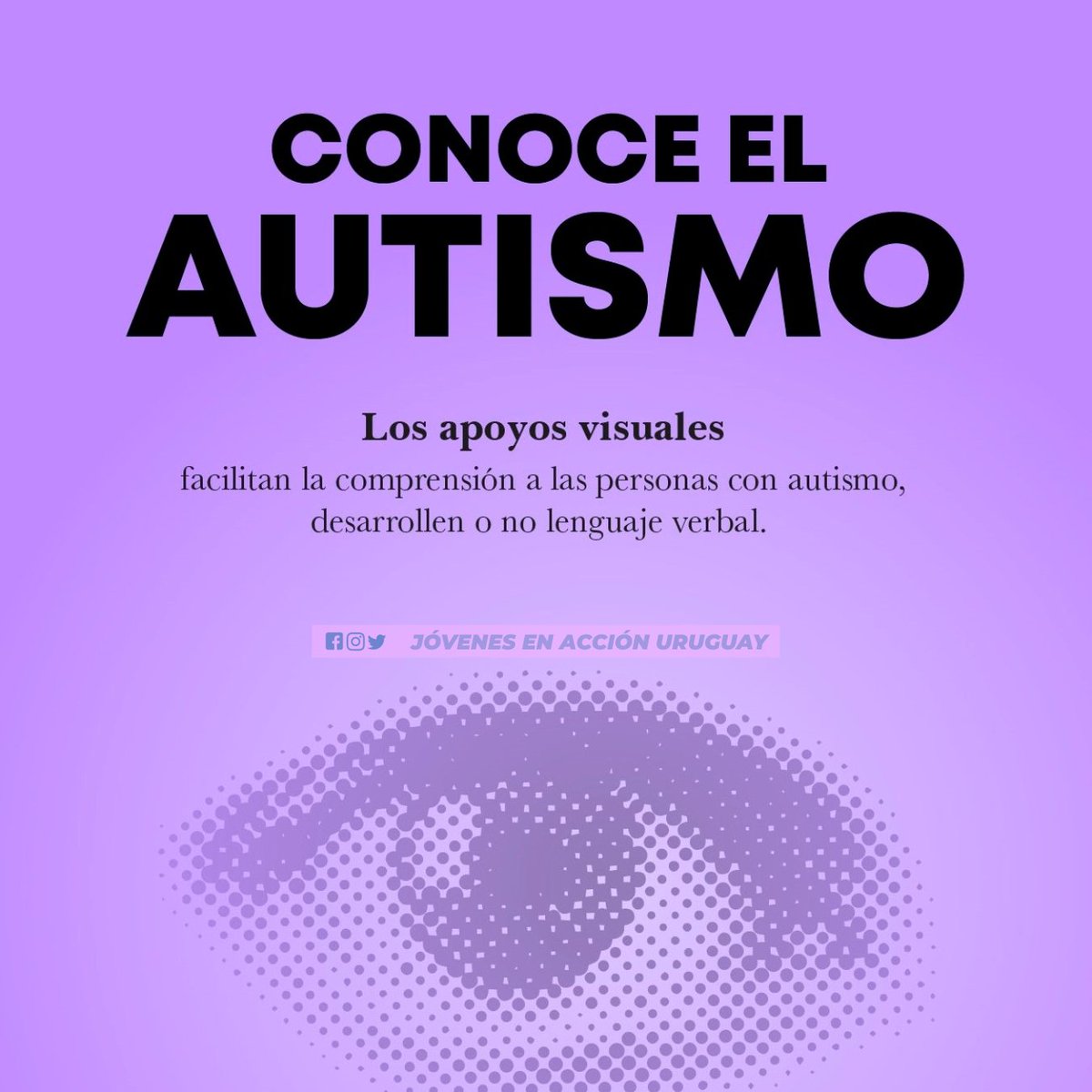 JovenenAccionUY's tweet photo. Hoy es el Día Mundial de Concienciación sobre el Autismo. Un día para poner de relieve la necesidad de contribuir a la mejora de la calidad de vida de las personas con #autismo, para que puedan llevar una vida plena y gratificante como parte integrante de la sociedad. https://t.co/xFKFE3BoKH