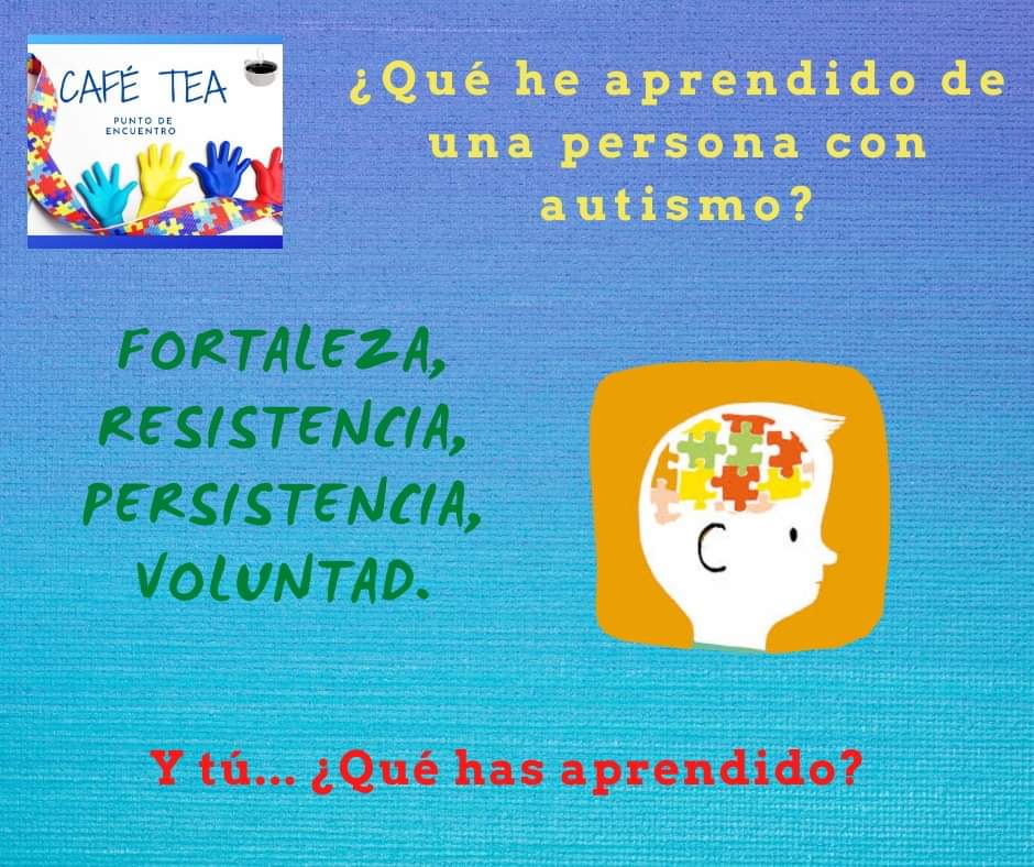 _CafeTEA's tweet photo. Y tú...que has aprendido de una persona con autismo?
 #02deAbril #DíaMundialdeConcienciaciónSobreelAutismo 
#Respeto #Tolerancia #Inclusión 
#Pormihijo #Portuhijo #Portuhija 
#Pormí #Portí 
#TEA 💙 https://t.co/oBJacWz9z1