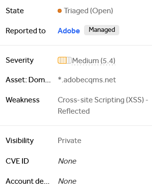 Reflected XSS on <a href="/Adobe/">Adobe</a>

#bugbountytips #bugbountytip #bugbounty #hackerone #xss