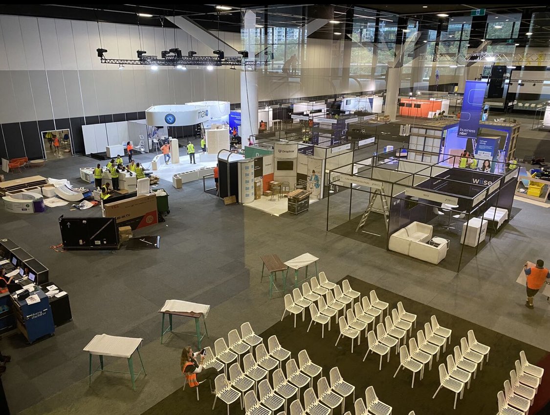 smbdig's tweet photo. We're getting ready for SMB Digital powered by CEBIT Australia 2022 and we're super excited to welcome you tomorrow from 8:00am!  You can still register online until 11:59pm today, otherwise you will be able to register onsite tomorrow. We cannot wait to see you 😊 #SMBDIGITAL https://t.co/aloOyHP5Wx