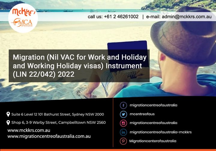 mcentreofaus's tweet image. 𝗠𝗶𝗴𝗿𝗮𝘁𝗶𝗼𝗻 (𝗡𝗶𝗹 𝗩𝗔𝗖 𝗳𝗼𝗿 𝗪𝗼𝗿𝗸 𝗮𝗻𝗱 𝗛𝗼𝗹𝗶𝗱𝗮𝘆 𝗮𝗻𝗱 𝗪𝗼𝗿𝗸𝗶𝗻𝗴 𝗛𝗼𝗹𝗶𝗱𝗮𝘆 𝘃𝗶𝘀𝗮𝘀) 𝗜𝗻𝘀𝘁𝗿𝘂𝗺𝗲𝗻𝘁 (𝗟𝗜𝗡 𝟮𝟮/𝟬𝟰𝟮) 𝟮𝟬𝟮𝟮

Read More:🌎👉 bit.ly/3i5Dq7M

#Subclass417  #Subclass462 #WorkingHolidayVisa #WorkHolidayVisa