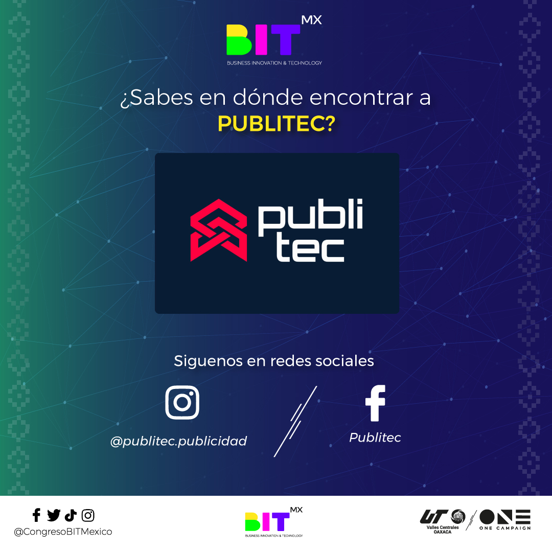 CongresoBITMX's tweet photo. Agradecemos la colaboración de Publitec  por sumarse como BIT Aliado al Congreso BIT México. 🙌⁣

Encuentralos en:
📌Camino a San Jacinto Amilpas 145, Jardines de la Primavera, 68285 San Jacinto Amilpas, Oax.

@utvco  @onecampaignmx 
 #ImpulsaTuRealidad #BITAliado #Oaxaca https://t.co/B7Z4npIiQ3