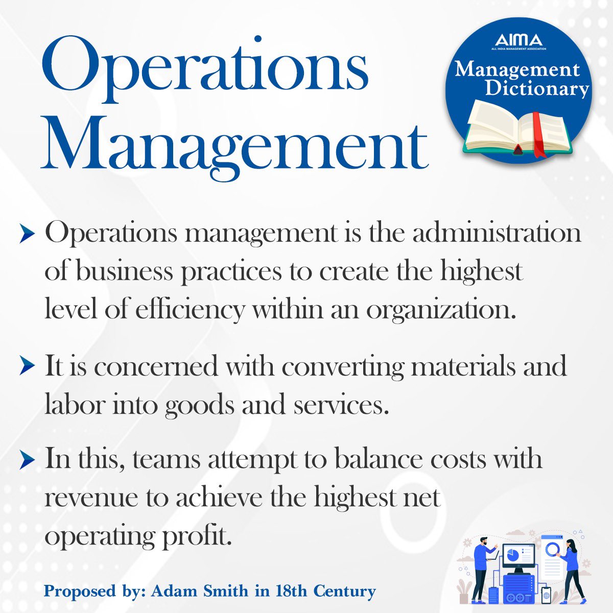 aimaindia's tweet photo. An important segment of Management - Operations Management
#tuesdaytrivia #managementdictionary https://t.co/FEtDEsZrGx