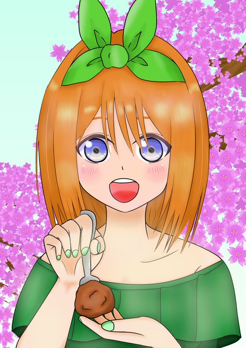 まったりこーひーさんがTwitterに投稿した中野四葉(五等分の花嫁)のイラスト。