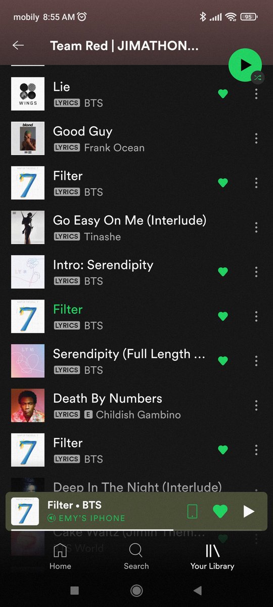 whenhappinessis's tweet photo. @pjmstreamteam @BTS_twt Last SS before I leave...☺️ Goodluck guys🙏💪
“I am listening to the record breaker song #FILTER by #JIMIN #BTS @BTS_twt
#JIMATHONCOMP #TEAM__ #JiminOSTIsComing https://t.co/K5scVUzOaK