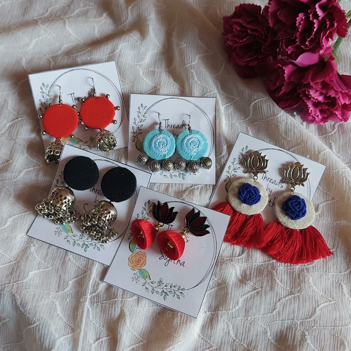 threadbySujitha's tweet photo. Earrings perfect for ethnic and casual wear 😍
#fabricjewelry #handmadewithlove 
For more designs follow us on 
https://t.co/LIxJh7IquO https://t.co/Sg4DJ5SyyA
