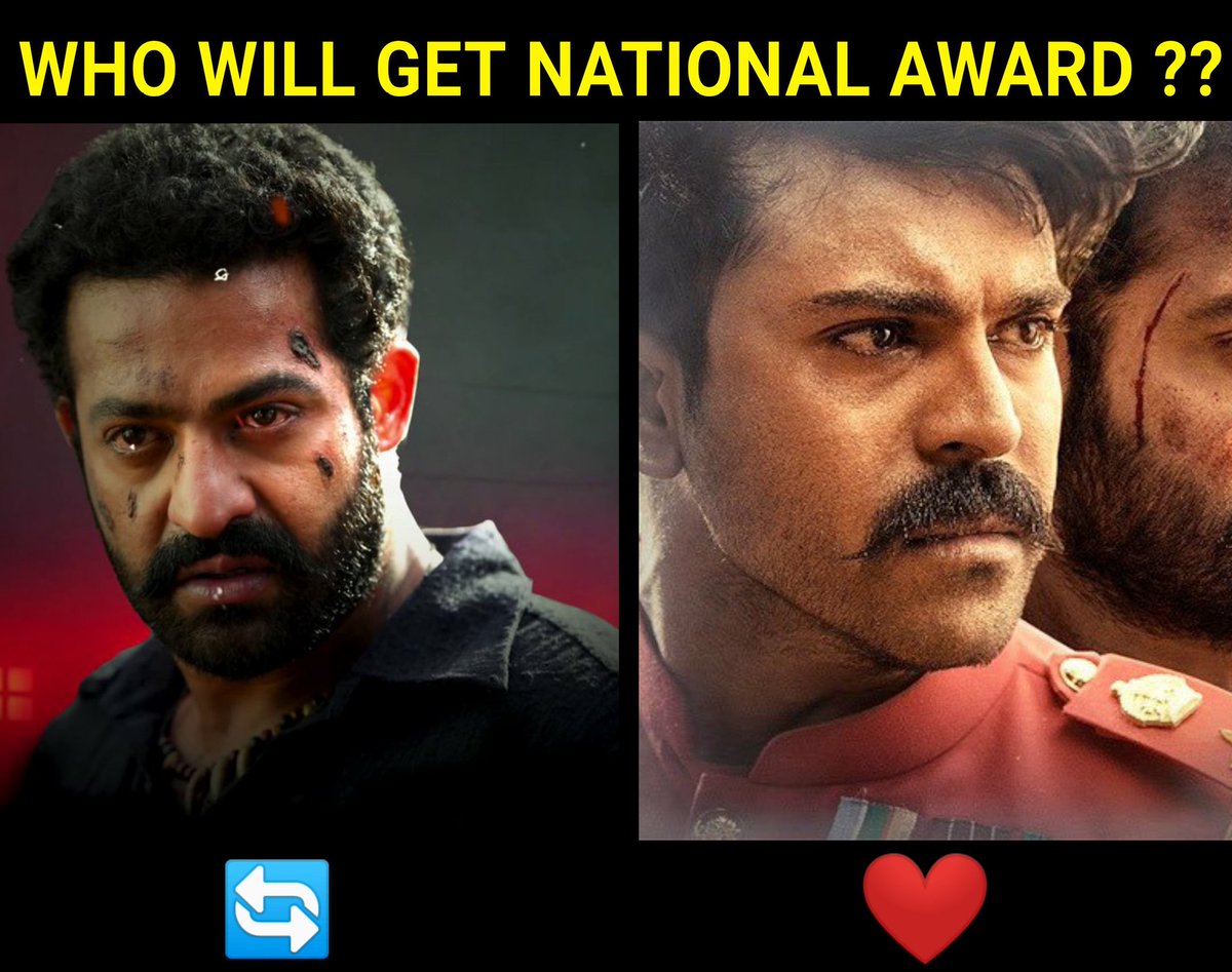 PK4NTR's tweet photo. Who Will Get National Award 🏅 ??

Like ~ #RamCharan
Retweet ~ #NTR

#RRR #RRRMovie #RRRBlockbuster. https://t.co/OflJCZEqDM