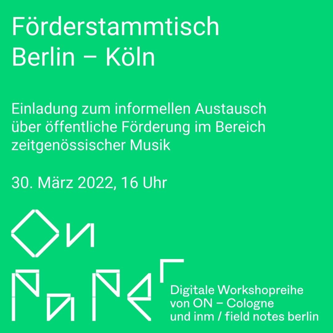 on_cologne's tweet photo. ONpaper | Förderstammtisch⁠

Feel invited to our first funding regulars' table, together with our colleagues from Berlin! Discover about upcoming deadlines exchange tipps!

Mi 30.03.22 16 Uhr | https://t.co/7jGKtAoGdD

@inmberlin #freieszene #kölnberlin #synergies #stammtisch https://t.co/lfwUmtbCEp