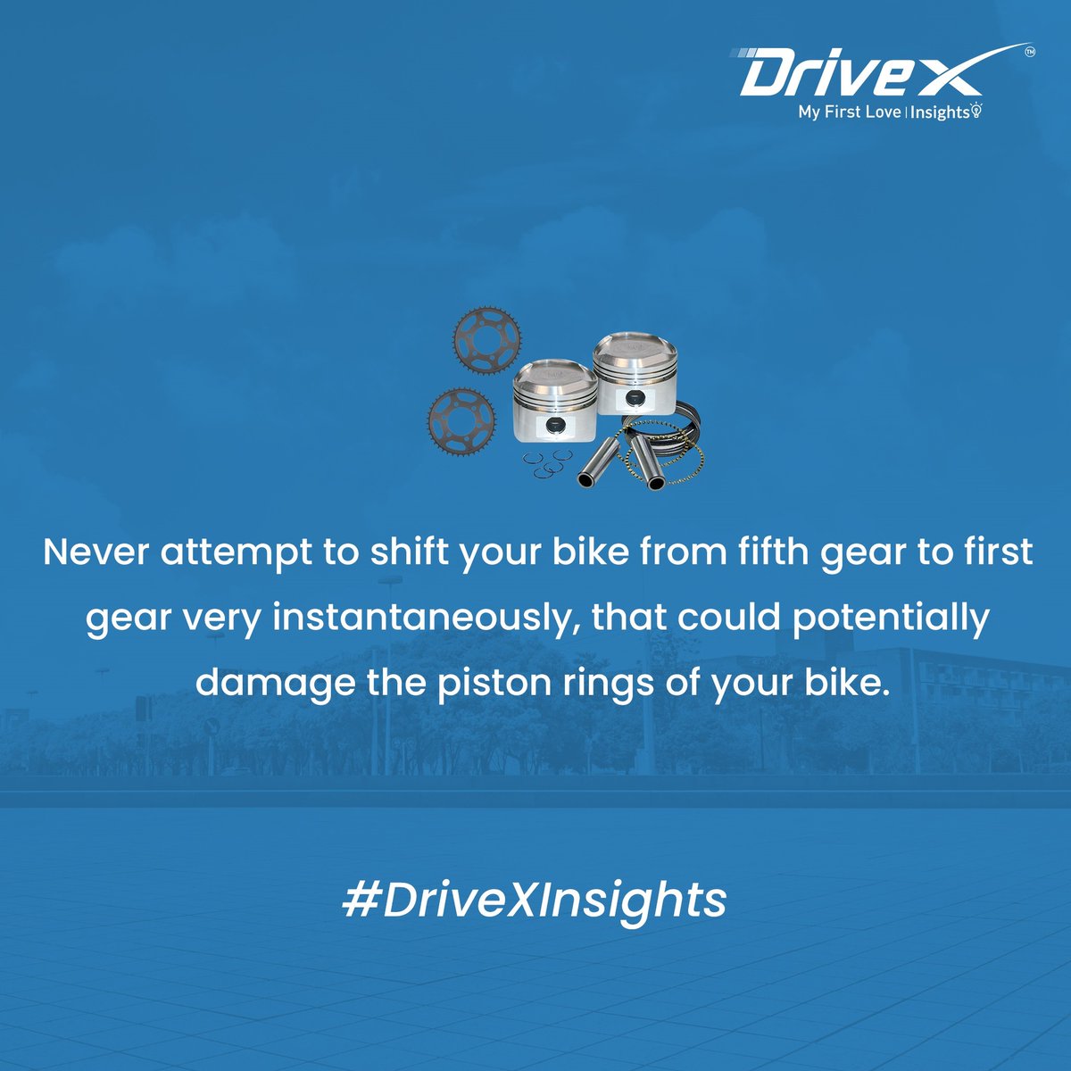 the_drivex's tweet photo. Never attempt to shift your bike from fifth gear to first #gear very instantaneously, that could potentially damage the #pistonrings of your bike.
#Drivex #BikeGears #DriveXInsights #BikeTips #MaintainanceTips https://t.co/FLz2Ki4wdx