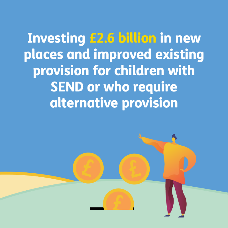 educationgovuk's tweet photo. We're announcing bold new plans to improve support for children with special educational needs and disabilities and in alternative provision.

Our consultation seeks views on changing practice across education, health and care for a more inclusive system.

#SendReview