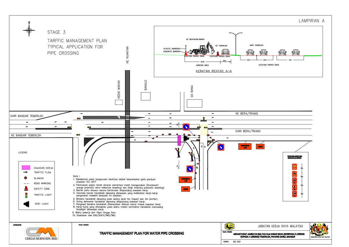 PEMBERITAHUAN :
PENUTUPAN JALAN FR10 DIBAWAH JAMBATAN SULTAN HAJI AHMAD SHAH SECARA BERPERINGKAT BAGI KERJA PENGALIHAN PAIP DI HADAPAN GOBANG MAJU
TARIKH:29.03.2022 - 31.03.2022
MASA        :10.00 MALAM – 5.00 PAGI
SILA HUBUNGI EN. RAJA FAIZ (TMO) DI TALIAN 014-2202306