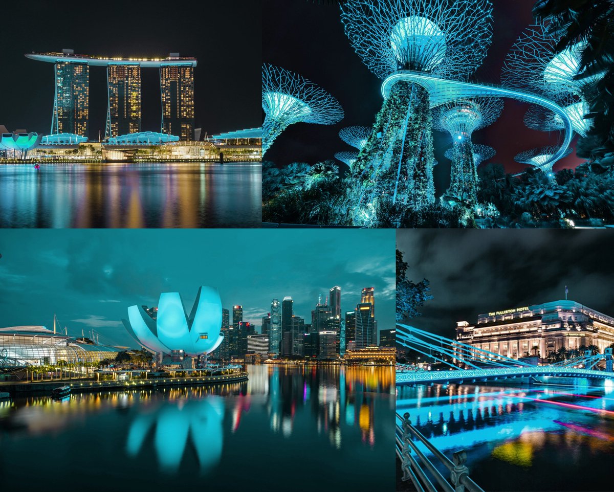Not red or white, Singapore’s🇸🇬 skyline turns dazzling blue on #WorldWaterDay. #GoBlue4SG