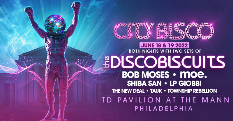 disco_biscuits's tweet photo. City Bisco is back at @MannCenter June 18-19. On sale Friday (2morrow w/ password CITYBISCO)

Join us for 4 sets of The Disco Biscuits over two nights with @bobmosesmusic, @moeperiod, @ShibaSanMusic, @LPGiobbi, @thenewdealband, @TAUKband &amp; @townshipxx.

🎟 https://t.co/zFFEFKKkdH