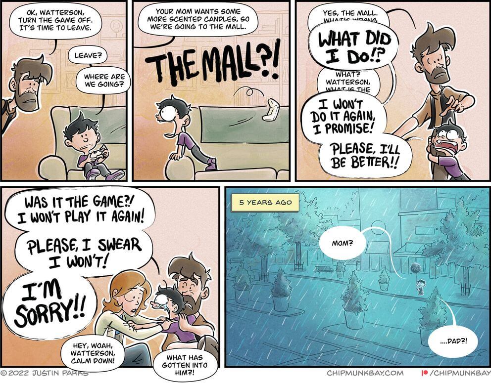[New comic]  Childhood Trauma chipmunkbay.com/comic/2022-03-…