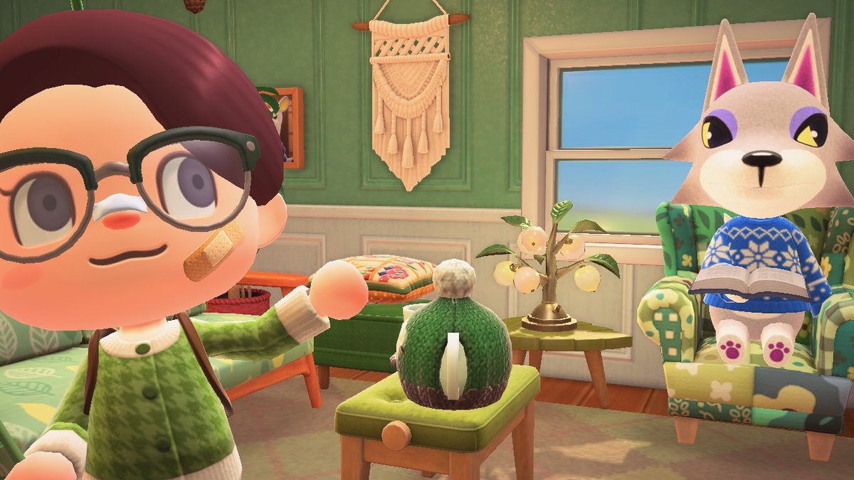 AC_Juniper's tweet photo. Fang has been visiting everyone lately (mitzi, kiki, me)  #AnimalCrossing #ACNH #NintendoSwitch https://t.co/wPSaFgyBtT