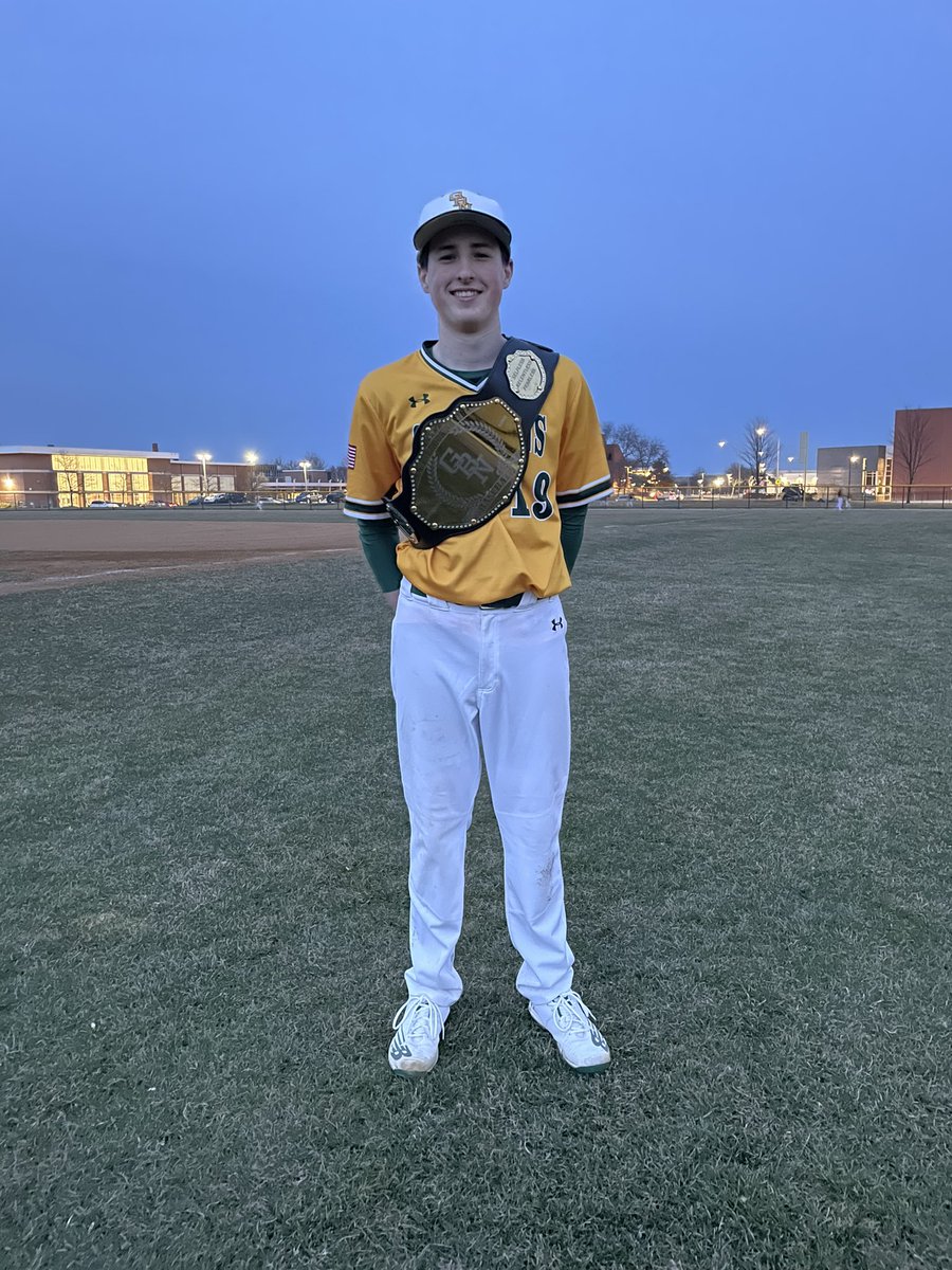 GBN_Baseball's tweet photo. Spartans improve to 2-0 following a 7-0 victory over Willowbrook.

Congratulations to winning pitcher @ColinRoche18 on earning #TheBelt.  6 IP / 1 H / 7 K / 1 BB

@HenschelRyan…2-2 / 2 R

@gott_nj…2-2 / 2 RBI

@dylanbass08…3-4 / 1 RBI

#OwnTheMoment https://t.co/YDXPYTjM5G