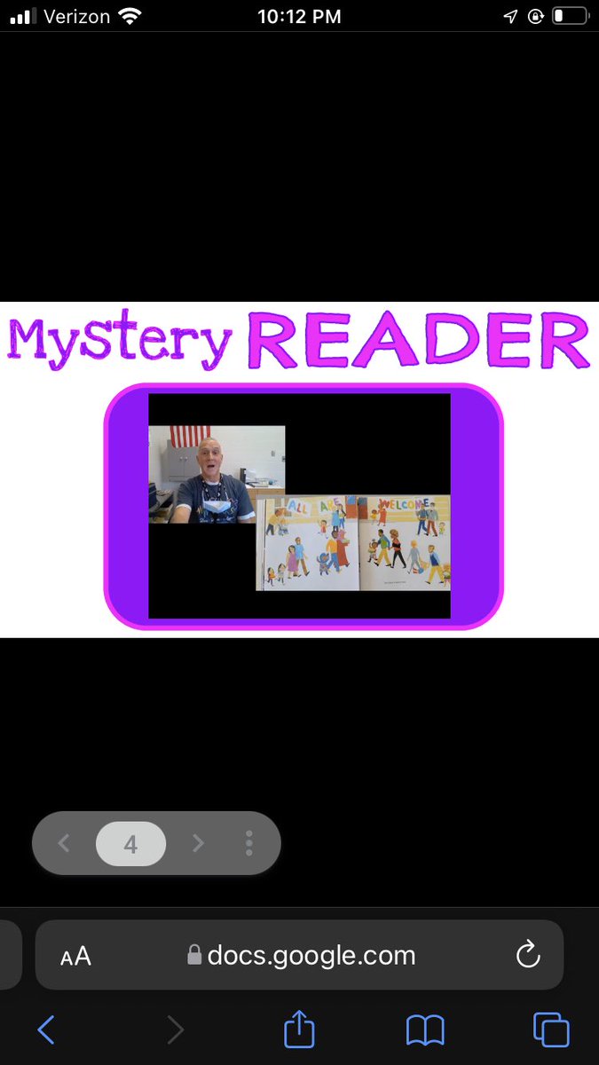 Our first mystery reader for Spring into Reading week was……. Our Awesome Head Custodian, Mr. Leonard. Thank you for reading All Are Welcome to us!