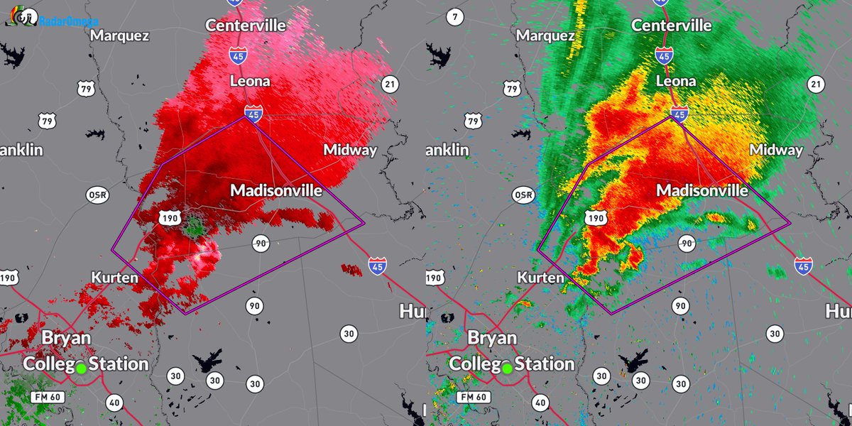 ryanhallyall's tweet photo. Observed tornado! Tornado on the ground near Madisonville, TX! Covering this live:

https://t.co/vgAOf7VO26 https://t.co/eF3RhhzmAr