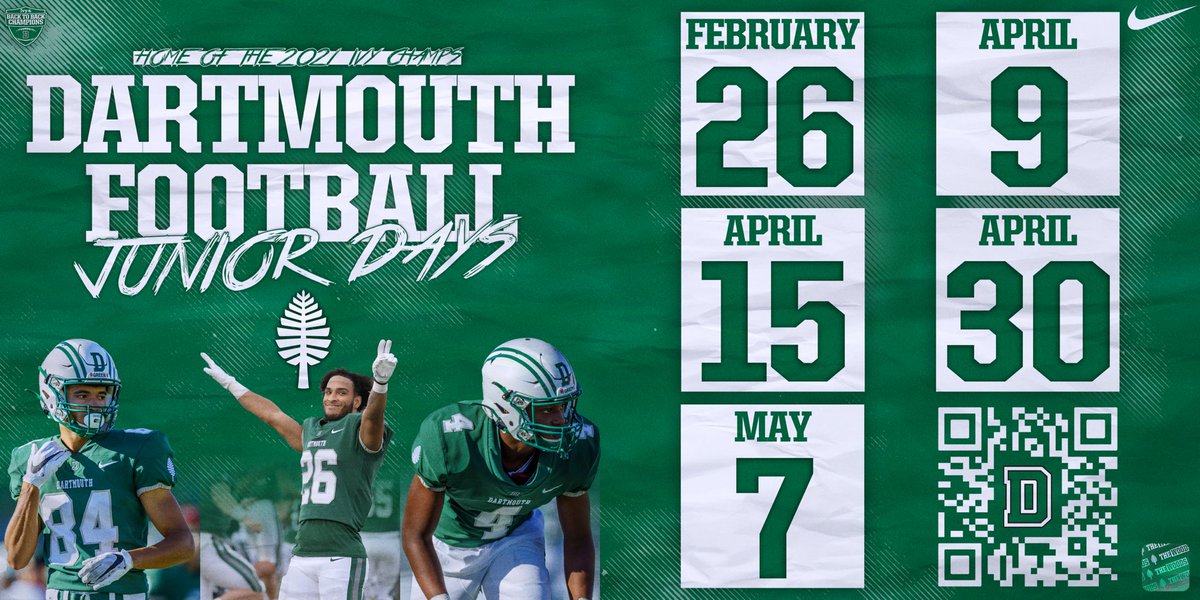 chazwicker's tweet photo. Extremely grateful for the invite to Dartmouth’s Junior Day. Thank you!! @CoadyKeller1 @DartFootball https://t.co/BhQFKbs7yc