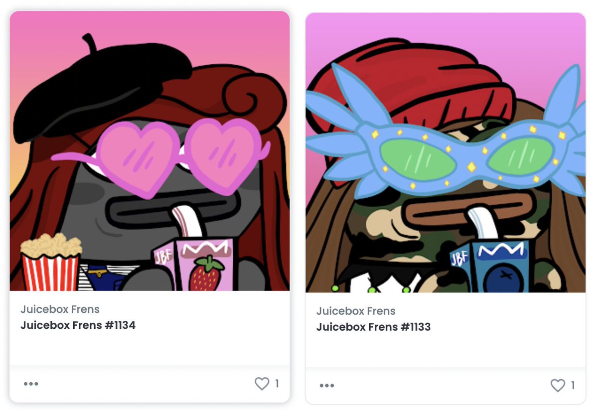NFTdivide's tweet photo. Love my fabulous new @Juiceboxfrens! Congrats to @SeraStargirl for the smooth and successful mint out, additional thank you to @StephSutto and @nftnoobie for the fun streammm #JBFam https://t.co/yTnLObxiRS