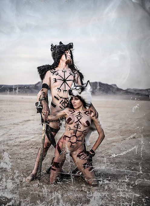Ritualistic Viking Bodypaint shoot with @DeliciousAgatha @IAmADelicious1 https://t.co/GSMVQxkvJO<a class="tags" href="/tag/deliciousagatha">@deliciousagatha</a>