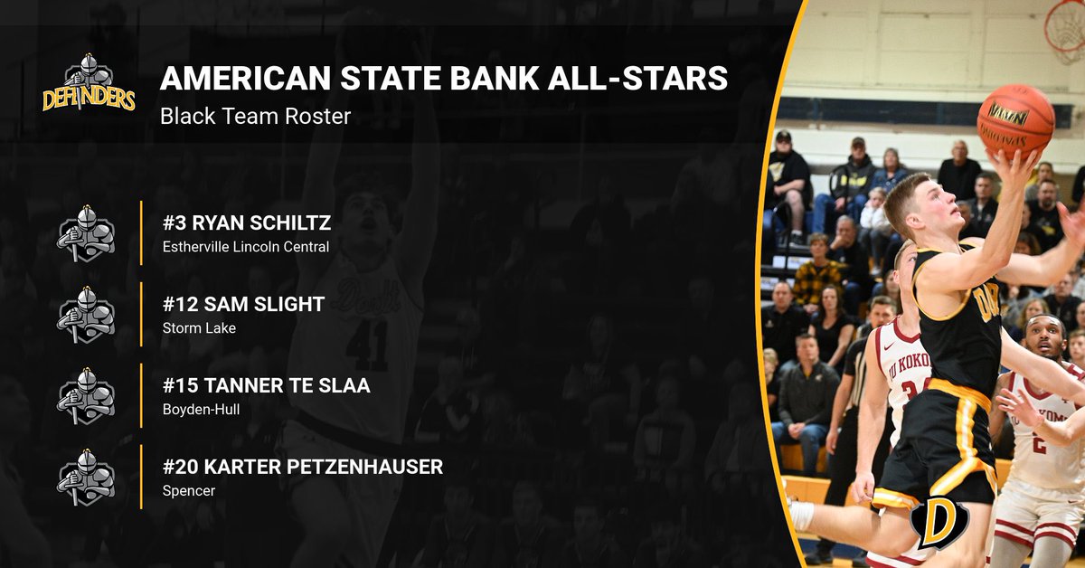 DordtHoops's tweet photo. Proud to partner with @AmericanStBank to host our annual High School All-Star game! 

Come watch some of the best local senior 🏀 hoopers this Thursday, March 24 at 7:30pm. (Women at 6pm)

Check out your White Team vs. Black Team Rosters! https://t.co/vbYF9PxvPz