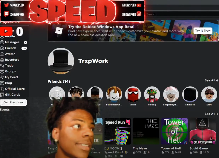 MAKING ISHOWSPEED a ROBLOX ACCOUNT 