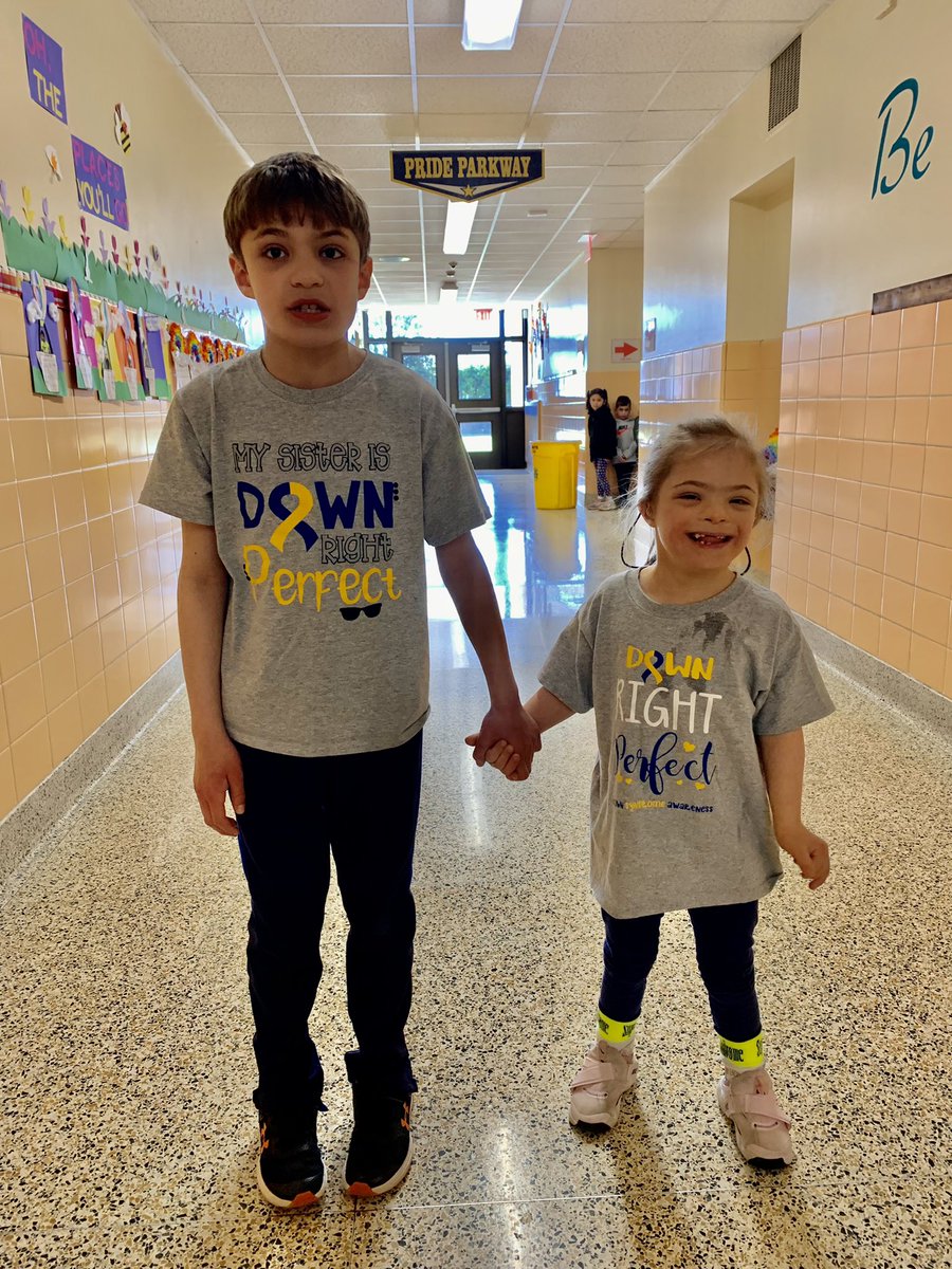 The love these two siblings have for each other! Evan’s shirt says it all!💙💛#WorldDownSyndromeDay2022 #WeAreBethpage @CBS_Bethpage
