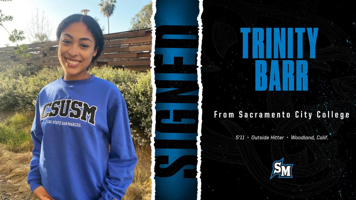 CSUSMVolleyball's tweet photo. Welcoming our newest ๐ผ to the family! So excited to have Trinity joining us this Fall!
#csusmvb #BleedBlue https://t.co/O700BR9VbO
