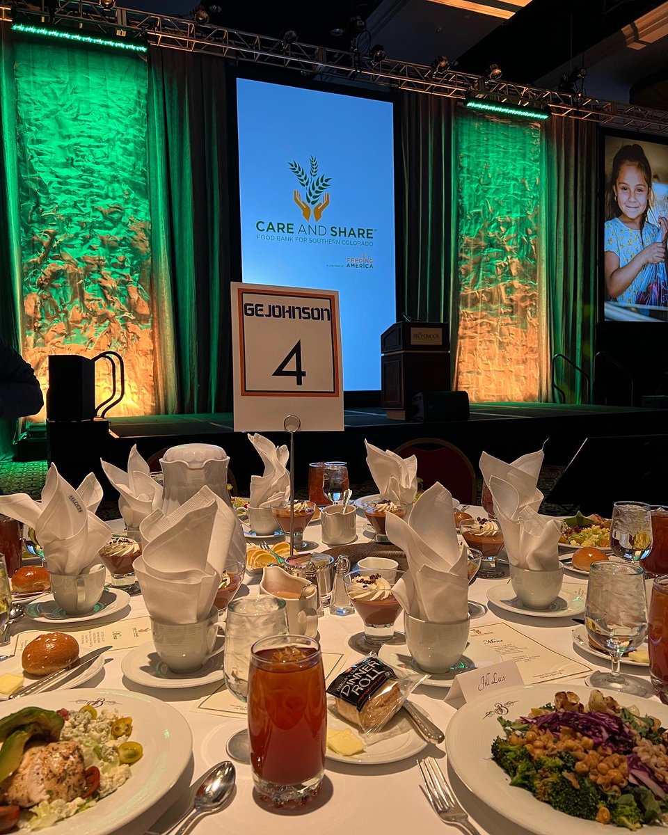 gejcc's tweet photo. GE Johnson is grateful for the work @CareandShareFB does for our community. We had a great time at their #RecipeforHope luncheon and want to send our well wishes to Care and Share CEO, Lynne Telford, as she retires this year! Thank you for your service to Southern Colorado! https://t.co/7D2fjTQ5ld