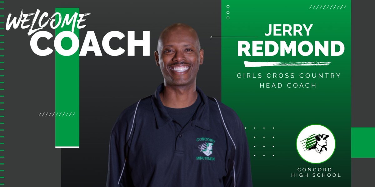 cminutemen's tweet photo. Congrats to Coach Jerry Redmond who was approved by the Concord School Board tonight as the new Girls Cross Country Head Coach.  He will also continue in his role as Girls Track Head Coach. 
https://t.co/dkmgvbBOut https://t.co/rCsMKDkLUV