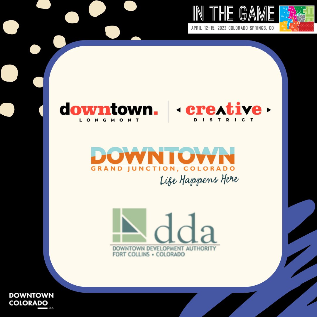 DCI invites our Downtown Development Authority (DDA) members to join emcees Matt Robenalt, (Fort Collins DDA), Kimberlee McKee ( Longmont DDA) Brandon Stam (Grand Junction DDA) to discuss options for extending the life of DDAs. #DCIVibrantDowntown #DCIINTHEGAME