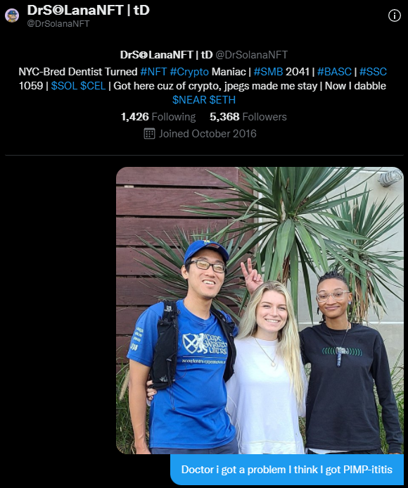 JackShiNFT's tweet photo. @DrSolanaNFT no but srsly can you reply to my DMs? https://t.co/X90SX78BvC