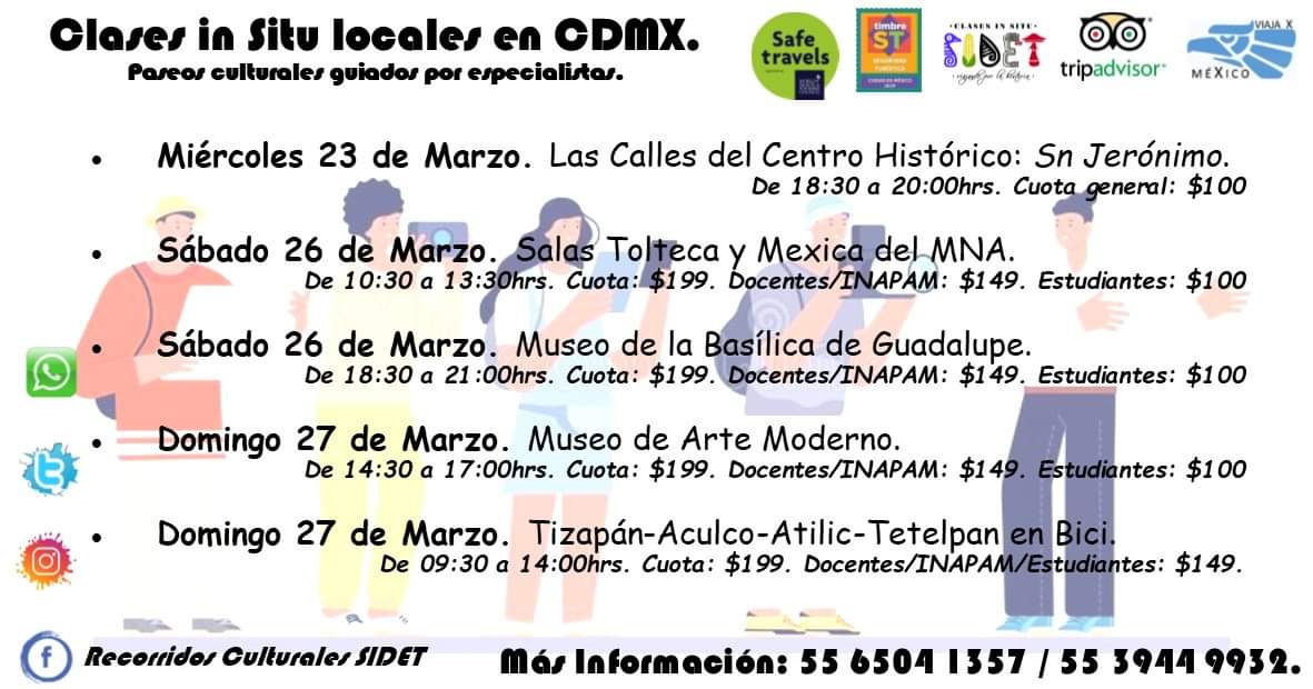 TE ESPERAMOS! 
INFO: 55 6504 1357 y al 55 3944 9932.
Whatsapp direct: wa.me/5215565041357

También en: recorridosidet@gmail.com
Síguenos y coméntanos en:
Facebook:
facebook.com/ViajesSIDET
Instagram:
instagram.com/viajessidet/

PREGUNTA POR NUESTRAS OFERTAS Y PROMOCIONES!!